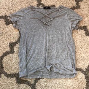 Gray cut out shirt